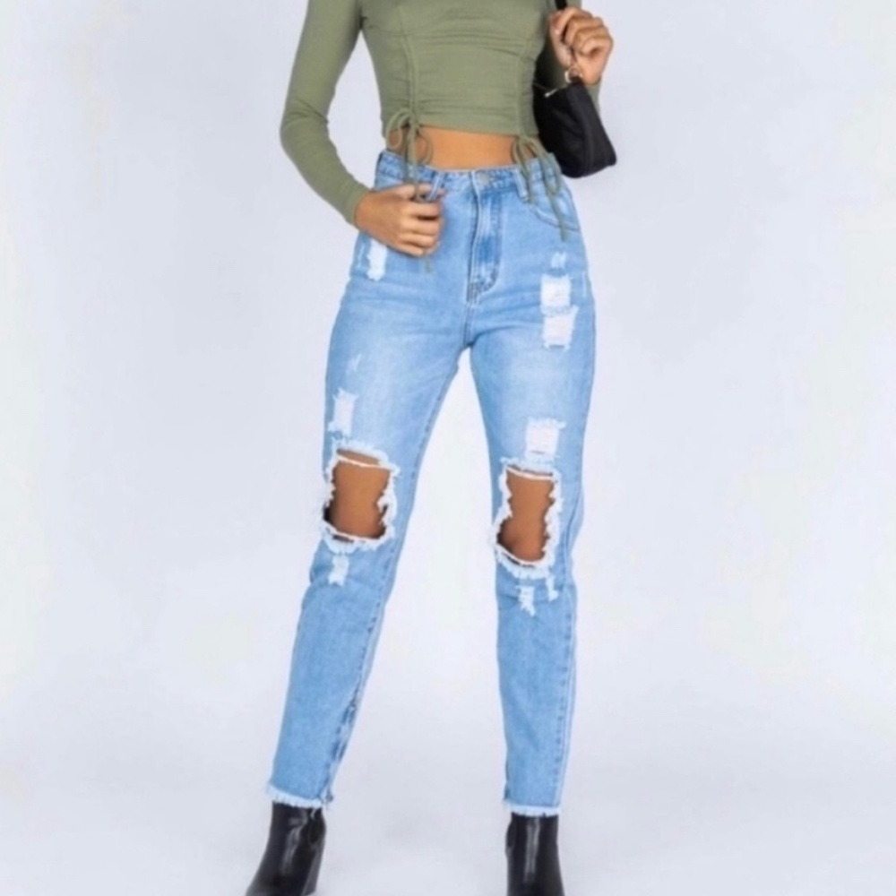 Women’s Princess Polly Distressed Jeans Zipper Ankle Size 6